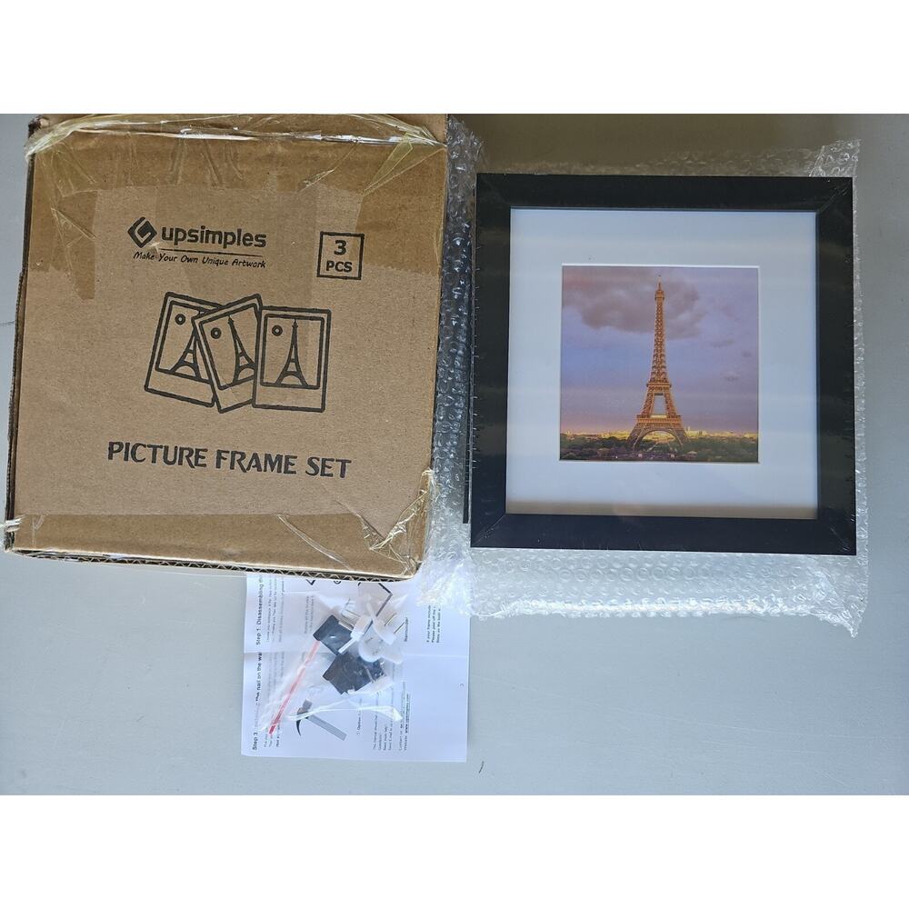 *NEW* Set Of 3 5.5in×5.5in Glass Picture Frames